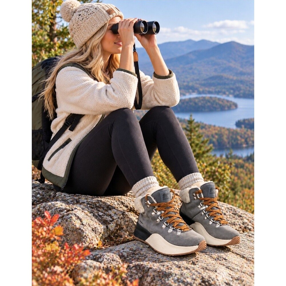 Sorel Womens Boots Out N About III Conquest Gray Suede Leather Waterproof Sz6